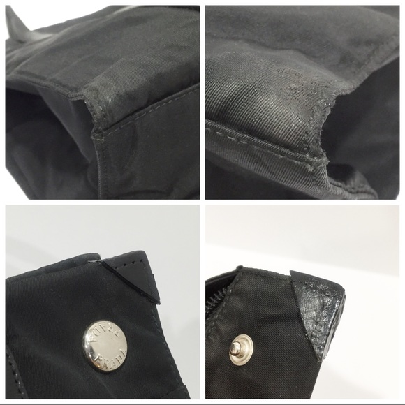 Prada black nylon and leather small tote bag - Picture 6 of 10